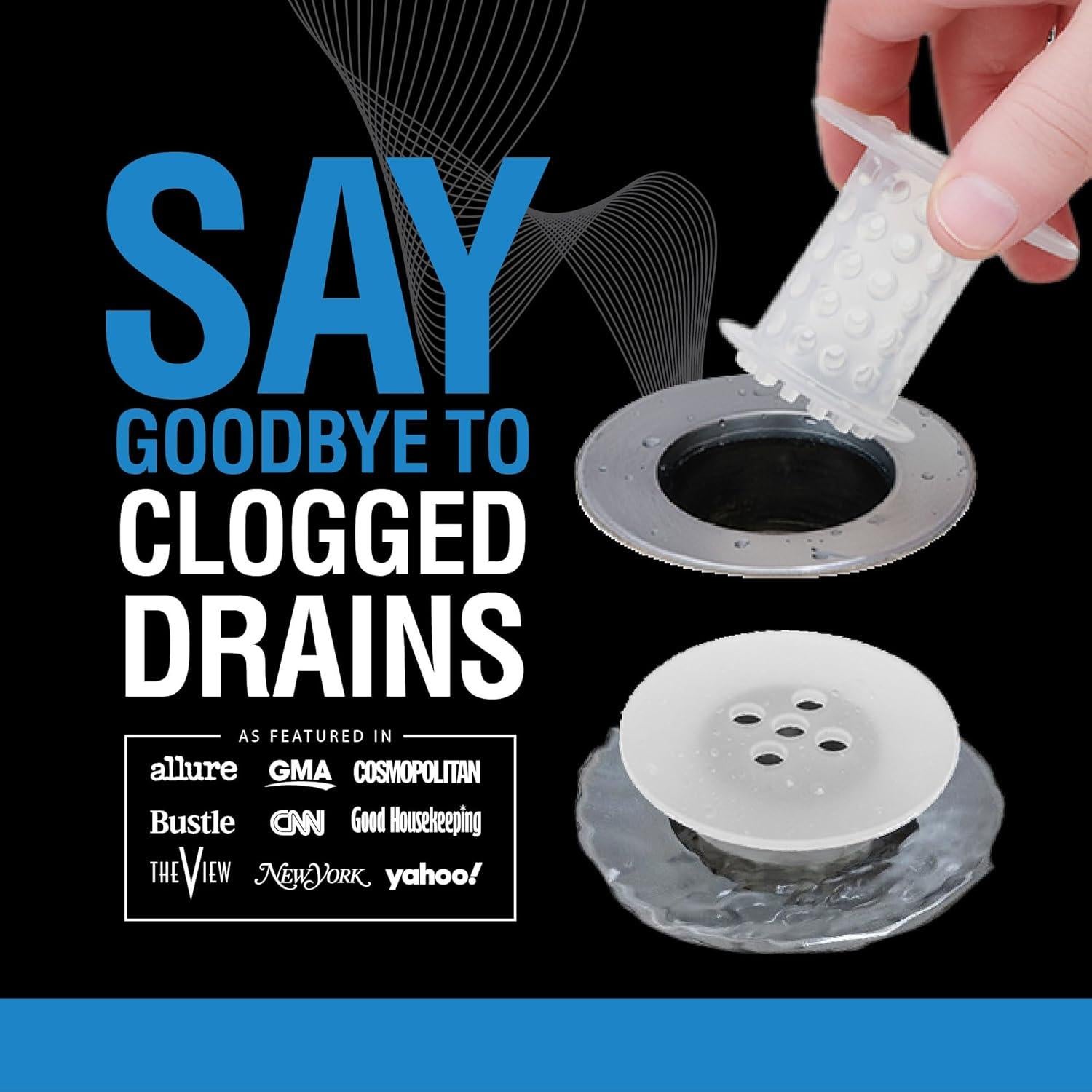 TubShroom Capturador de Cabello para Drenaje - 2 Piezas, Silicona Transparente