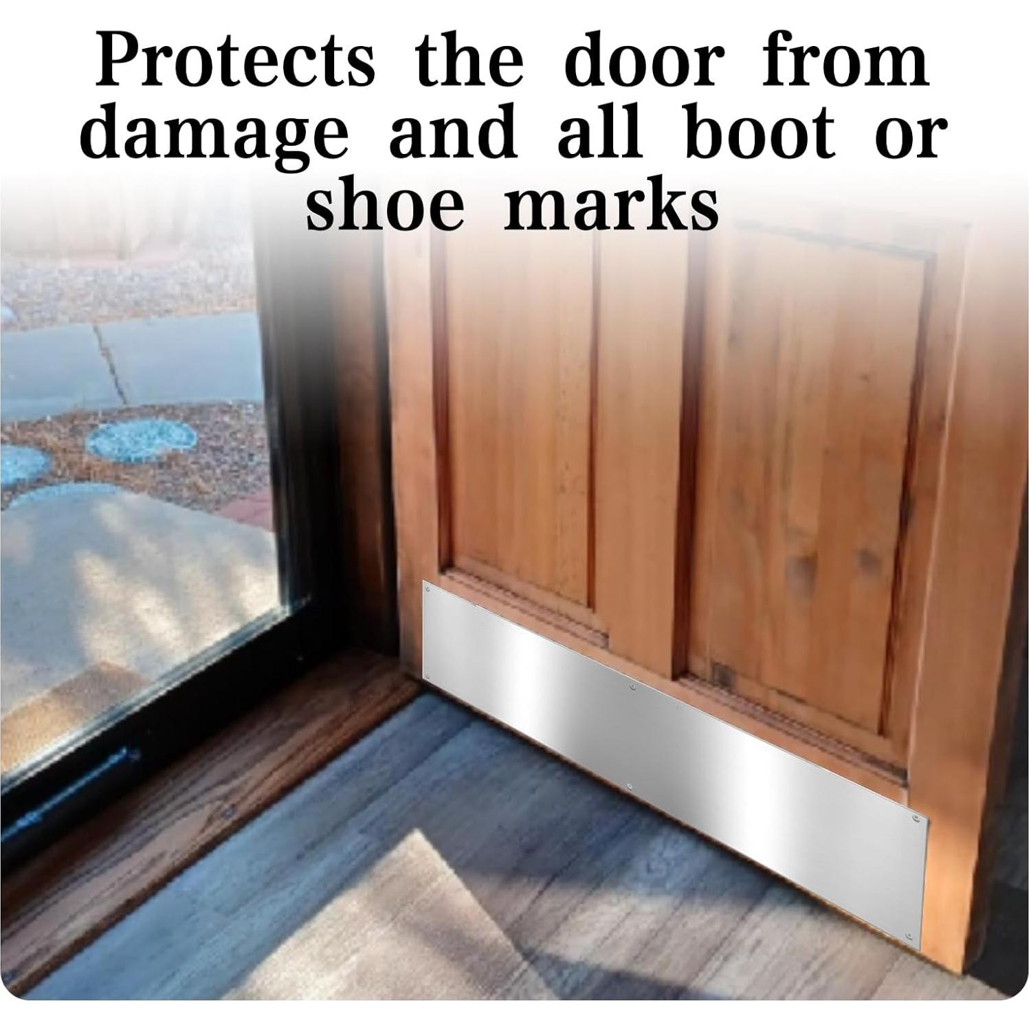 Placa de Empuje de Puerta Aluminio Satinado 40.64x10.16cm