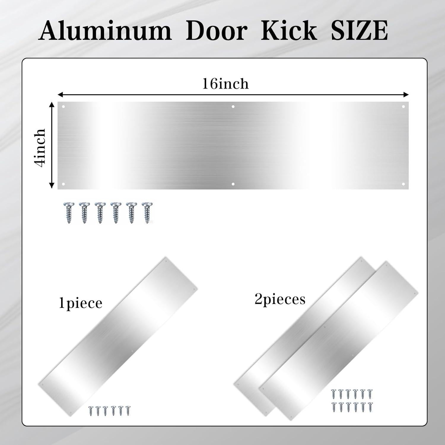 Placa de Empuje de Puerta Aluminio Satinado 40.64x10.16cm