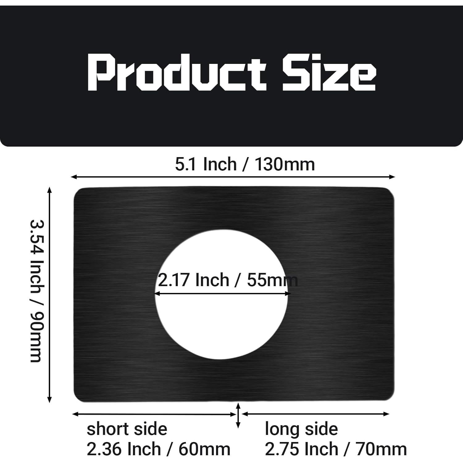 Placa de Refuerzo para Puerta HARSKIYER - Acero Inoxidable Negro