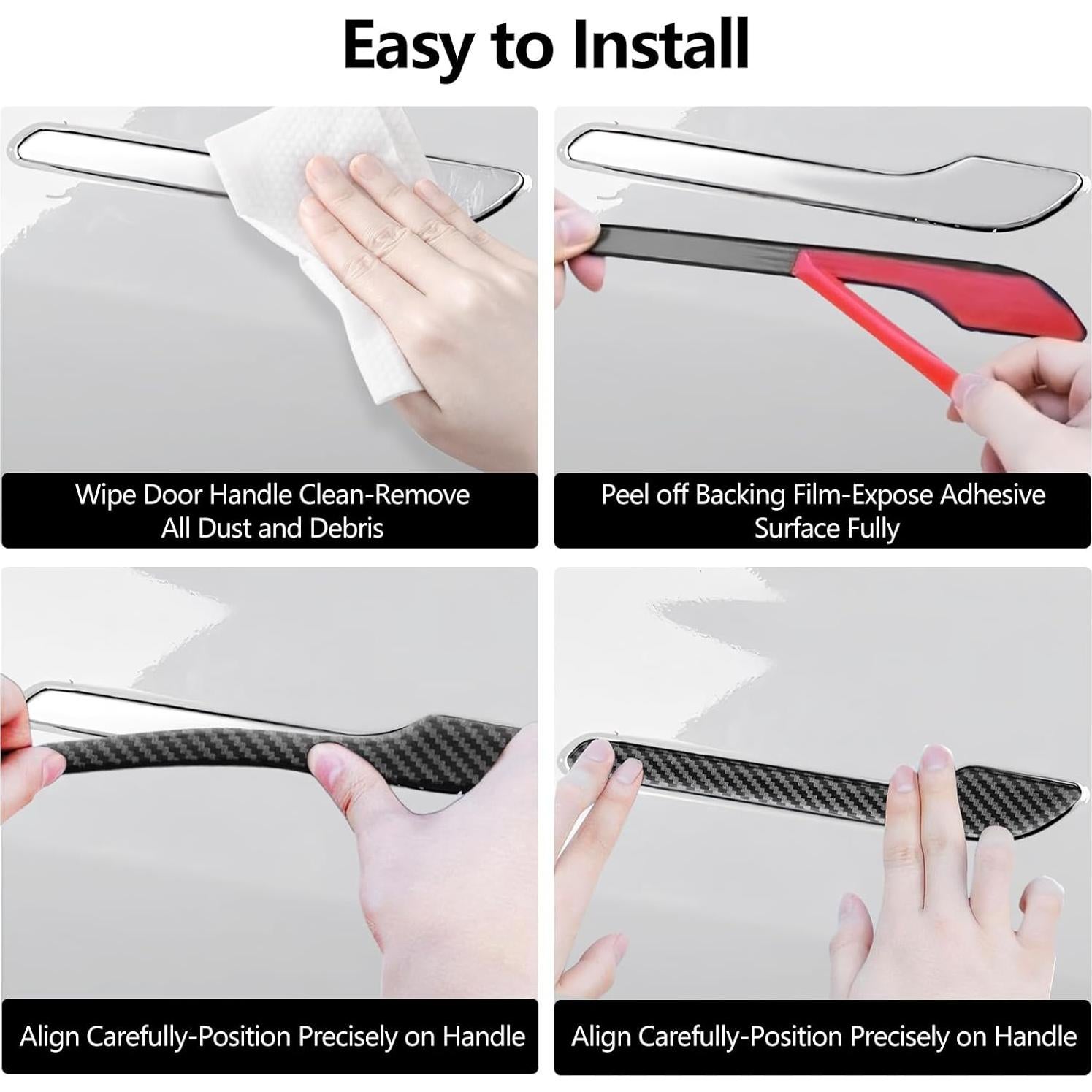 Cubiertas para Manijas de Puerta Tesla Model 3/Y 4 Piezas 2017-2025