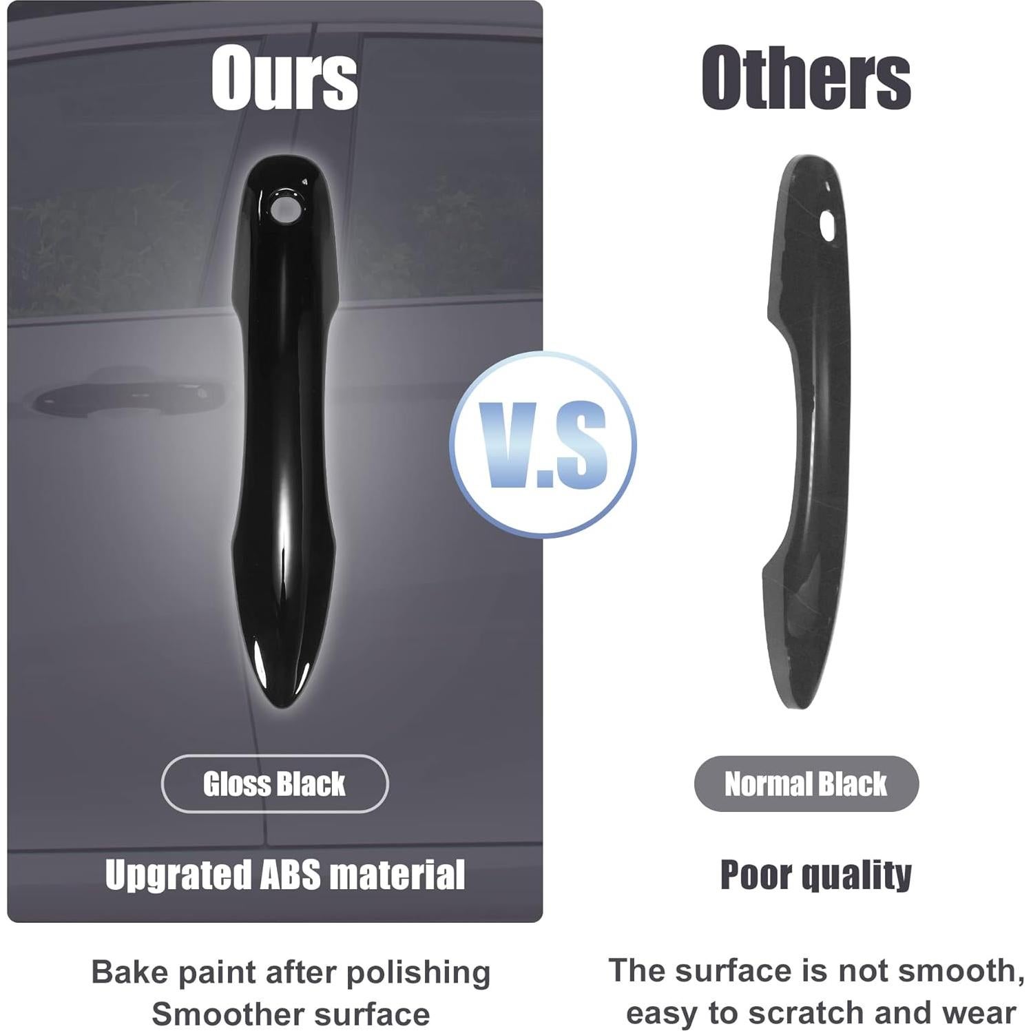 Cubierta de Manija de Puerta Exterior ABS Negro Brillante Toyota