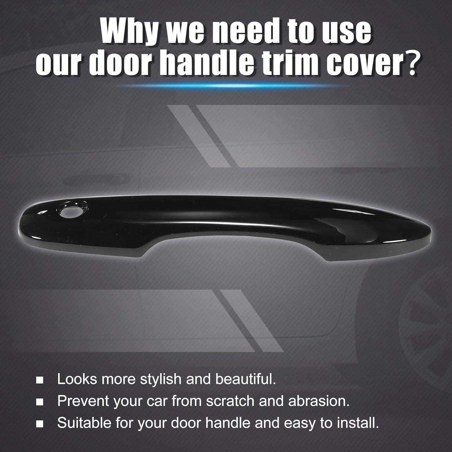 Cubierta de Manija de Puerta Exterior ABS Negro Brillante Toyota