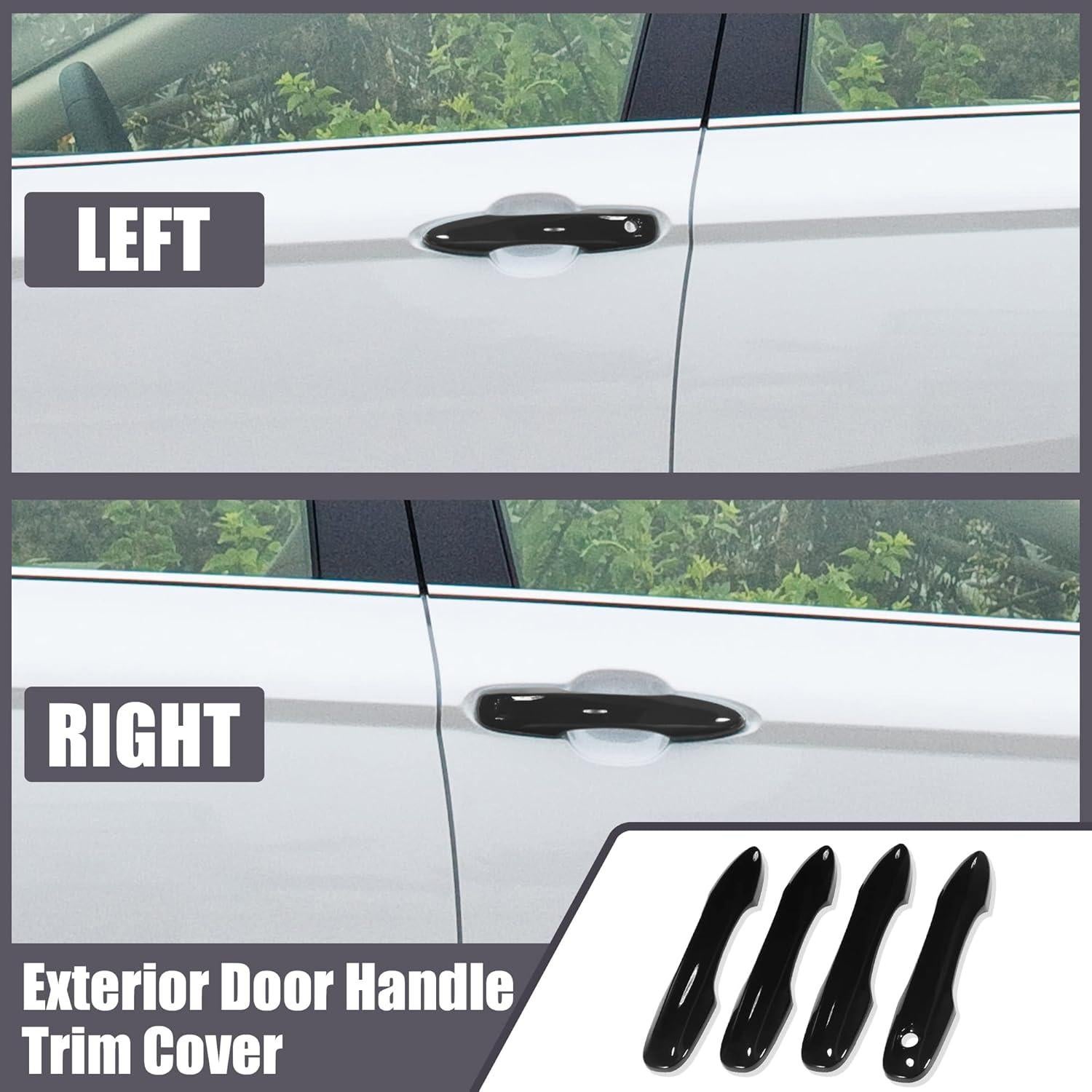 Cubierta de Manija de Puerta Exterior ABS Negro Brillante Toyota