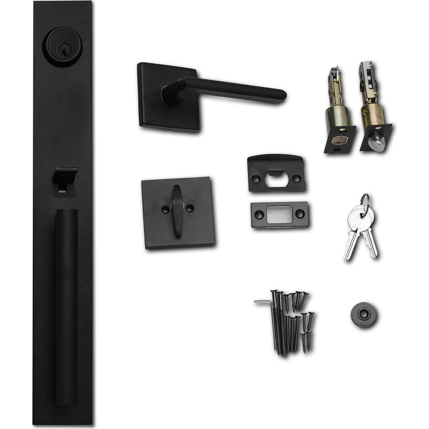 Juego de Manija y Cerradura Berlin Modisch - Acabado Negro Hierro