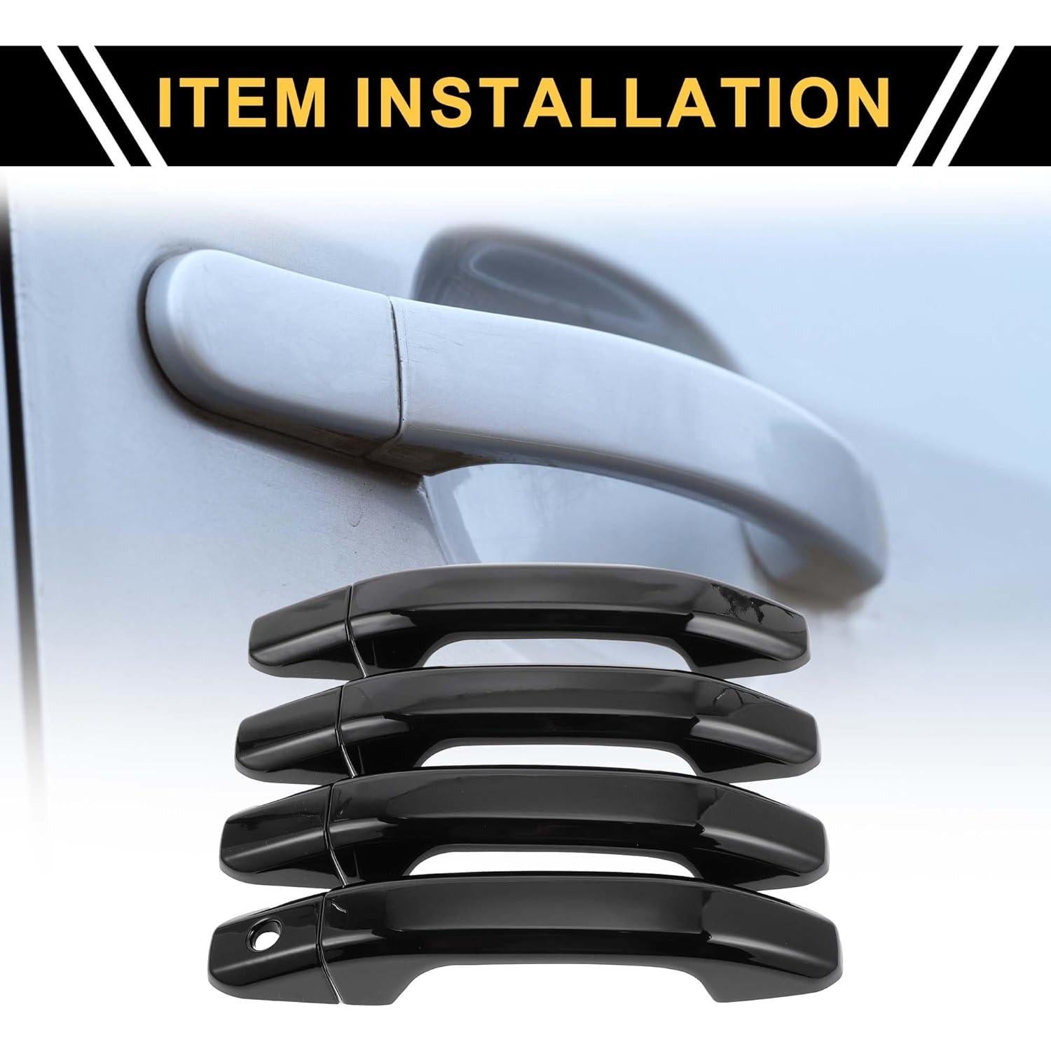 Cubierta de Manija de Puerta Exterior REPAIROCK 4 Pcs ABS Negro