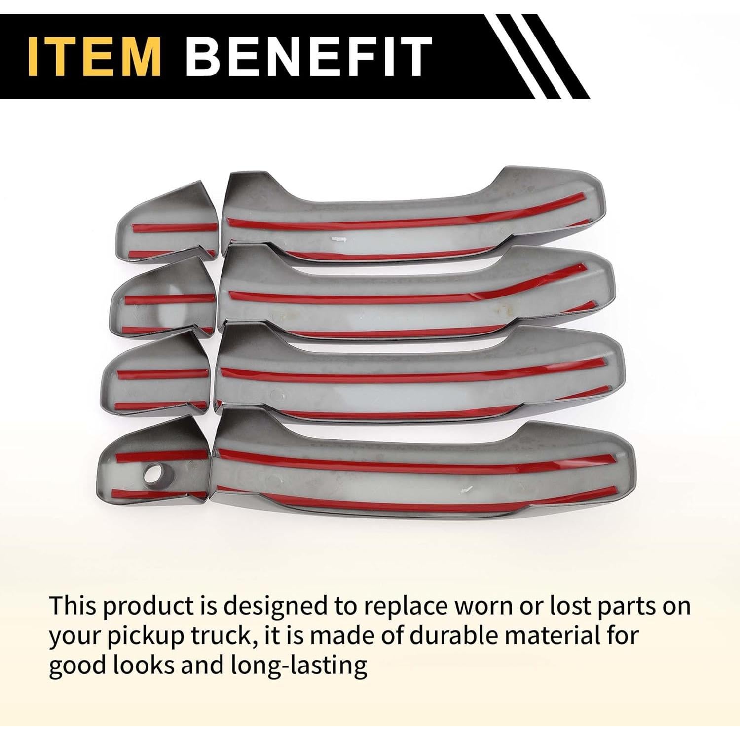 Cubierta de Manija de Puerta Exterior REPAIROCK 4 Pcs ABS Negro