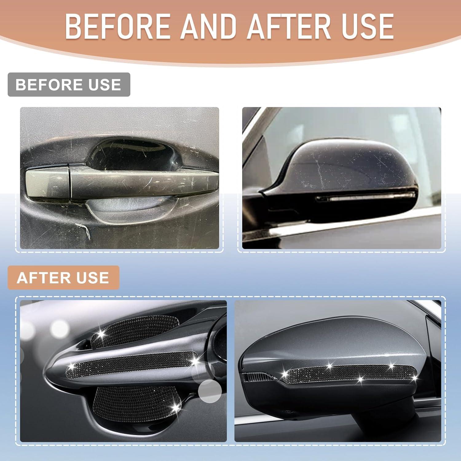 10 PCS Protector de Manija de Puerta Zmoso Brillante Negro