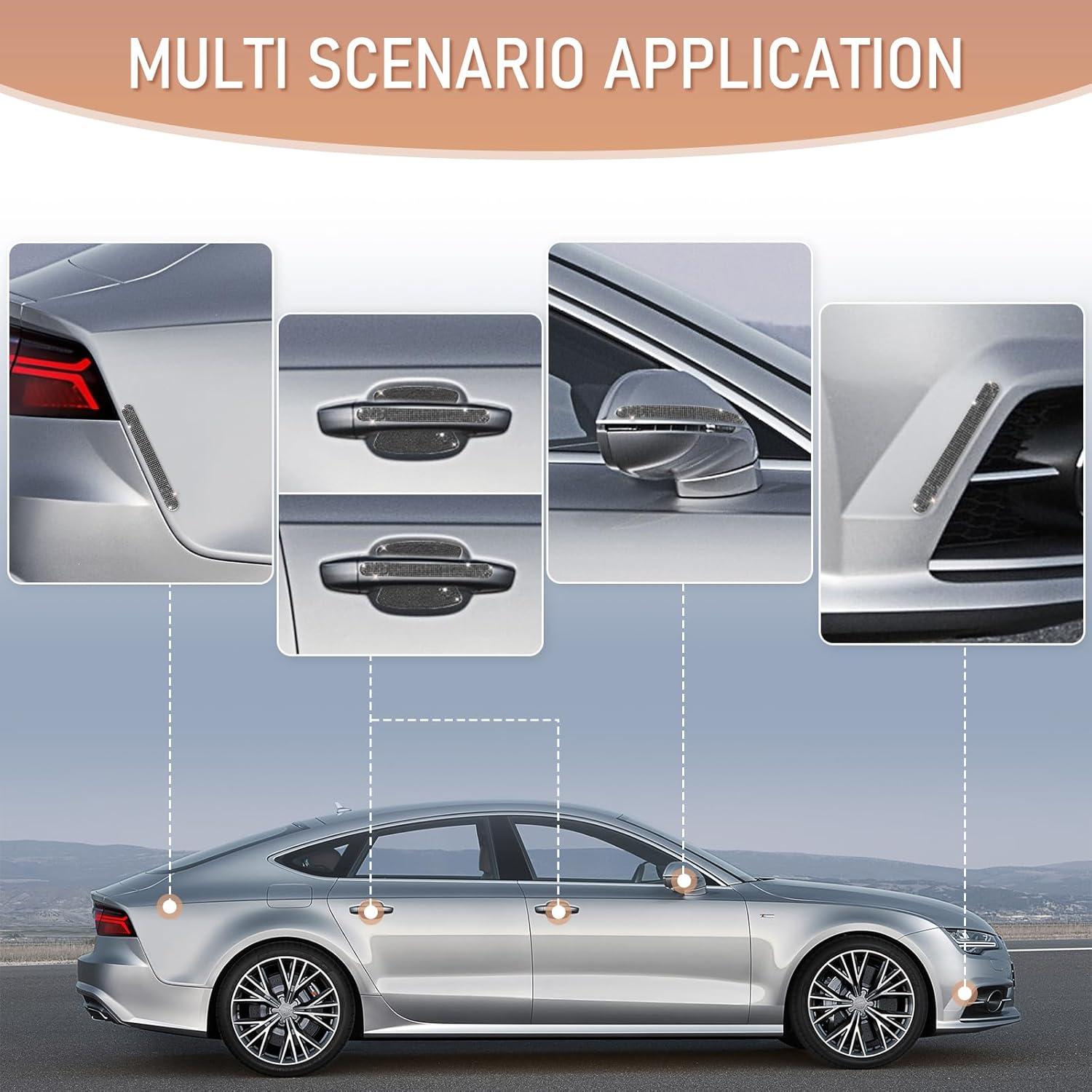 10 PCS Protector de Manija de Puerta Zmoso Brillante Negro