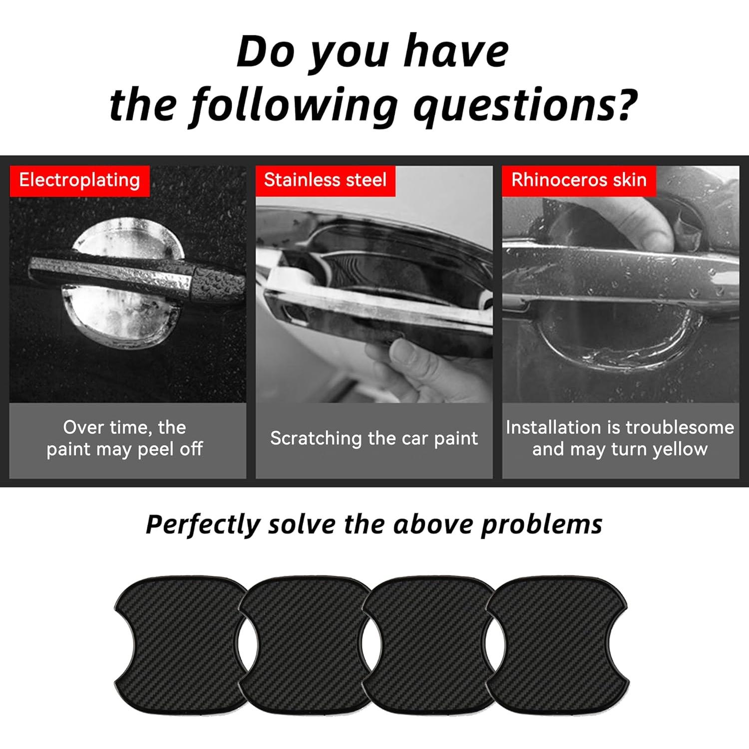 4 Protectores de Arañazos para Manijas de Puerta Tioollev