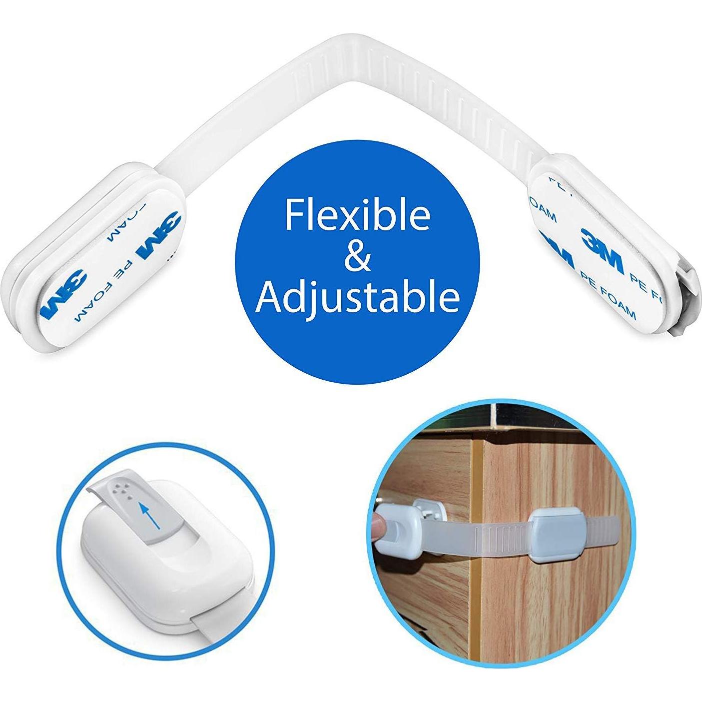 Cierres de Seguridad para Armarios OKEFAN - 12 Pestillos Adhesivos