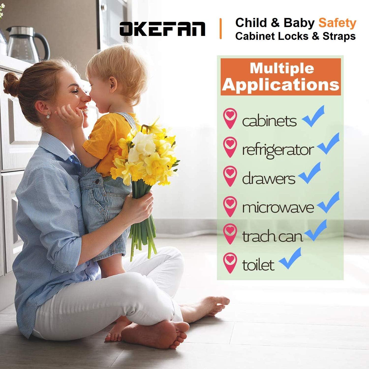 Cierres de Seguridad para Armarios OKEFAN - 12 Pestillos Adhesivos