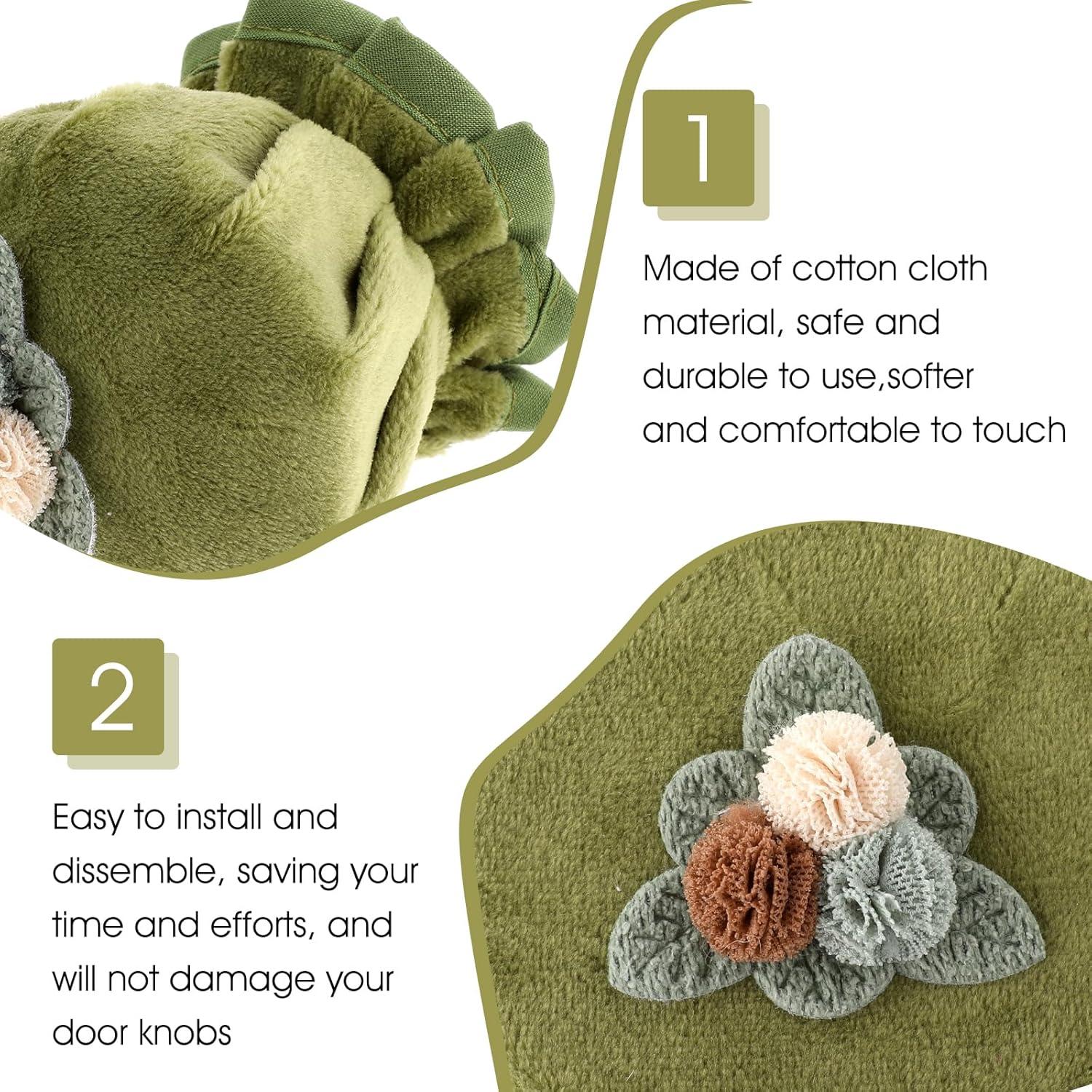 Fundas de Pomos de Puerta BOHUIZ 2 Pcs Verde Franela Acolchada