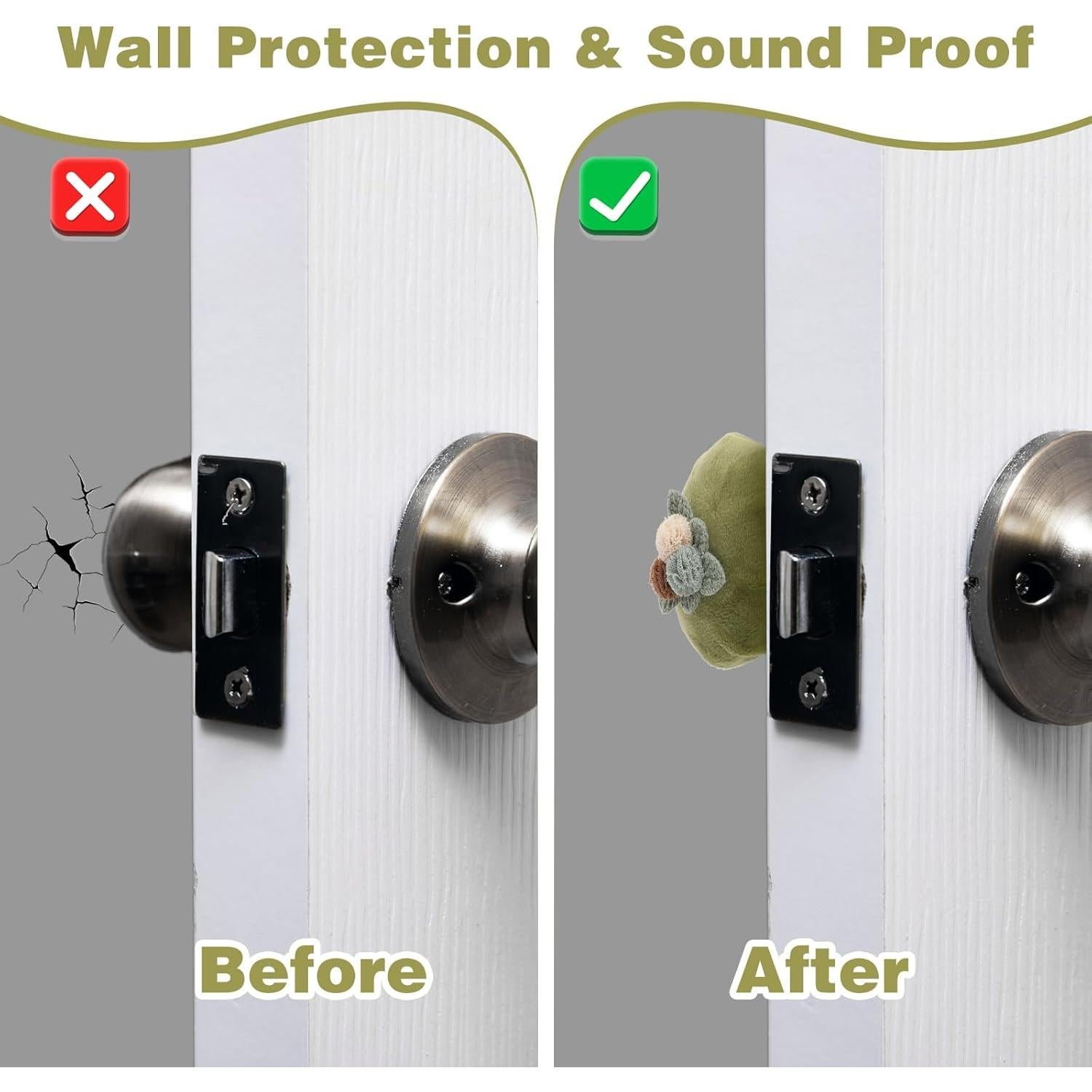 Fundas de Pomos de Puerta BOHUIZ 2 Pcs Verde Franela Acolchada