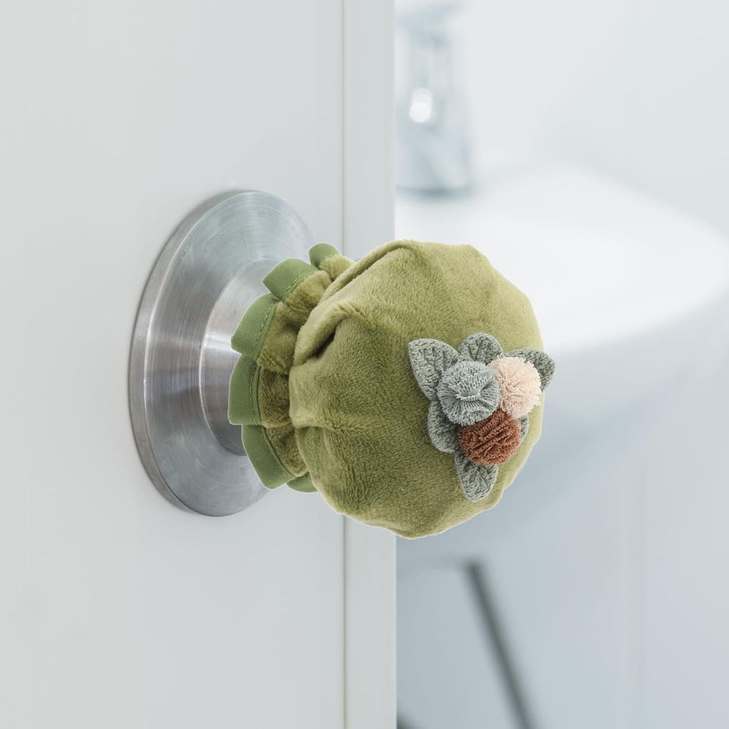 Fundas de Pomos de Puerta BOHUIZ 2 Pcs Verde Franela Acolchada