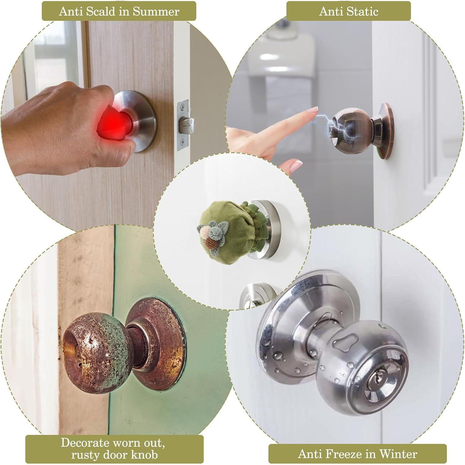 Fundas de Pomos de Puerta BOHUIZ 2 Pcs Verde Franela Acolchada