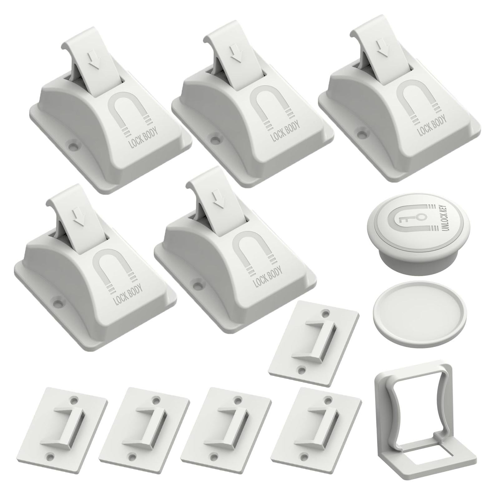 4 Cerraduras Magnéticas para Gabinetes iLulala con Adhesivo 3M