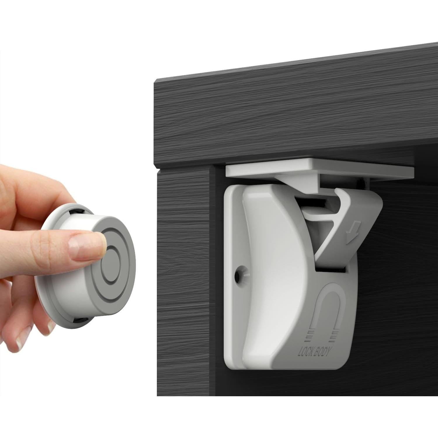 4 Cerraduras Magnéticas para Gabinetes iLulala con Adhesivo 3M