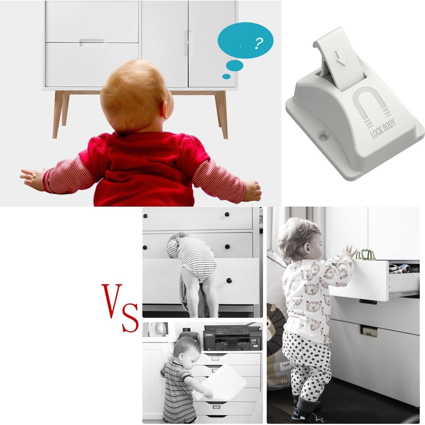 4 Cerraduras Magnéticas para Gabinetes iLulala con Adhesivo 3M