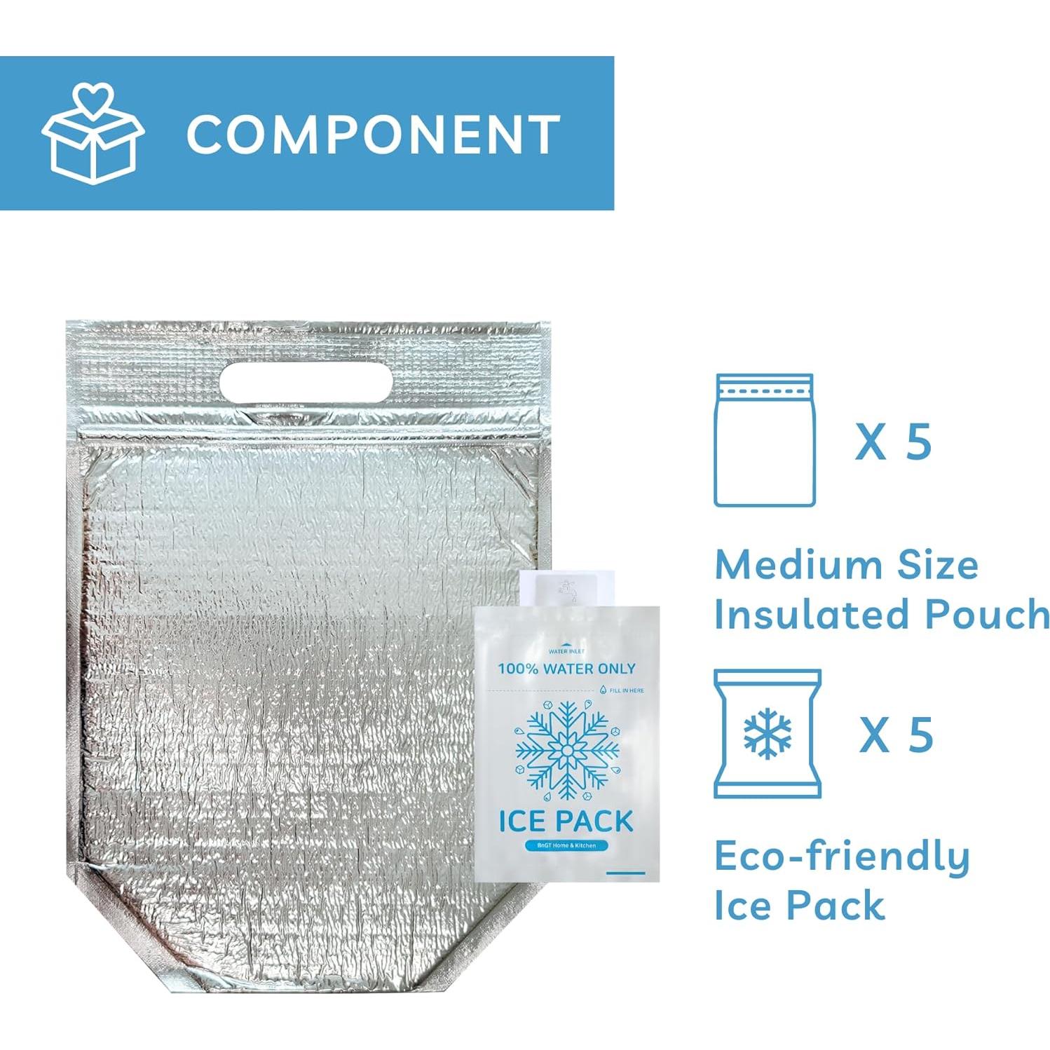 Bolsa Aislante Térmica BnGT Mediana 24.9x27.9cm 5 Piezas