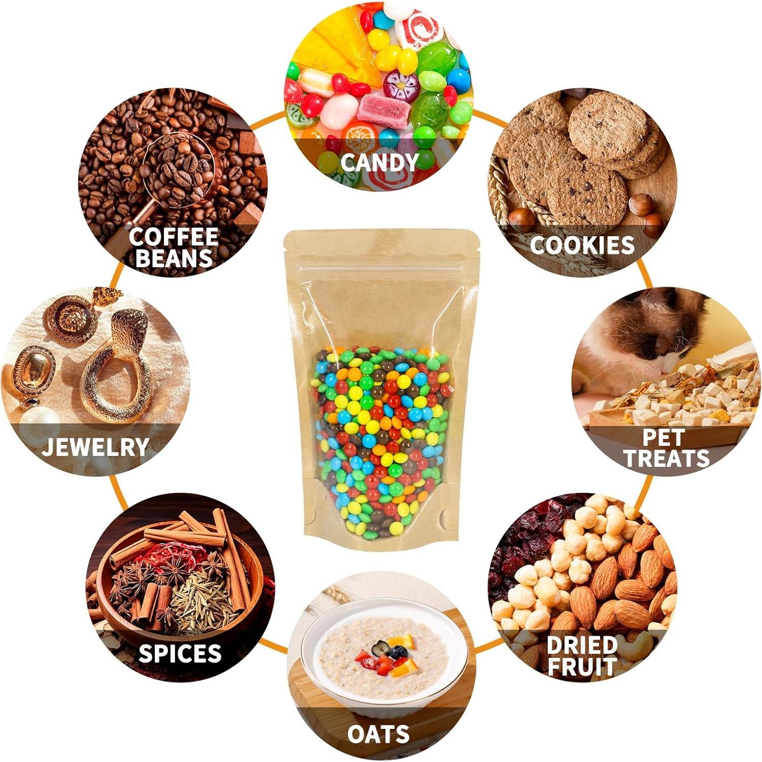 100 Bolsas Reutilizables de Kraft Mstar Packing 10x15 cm