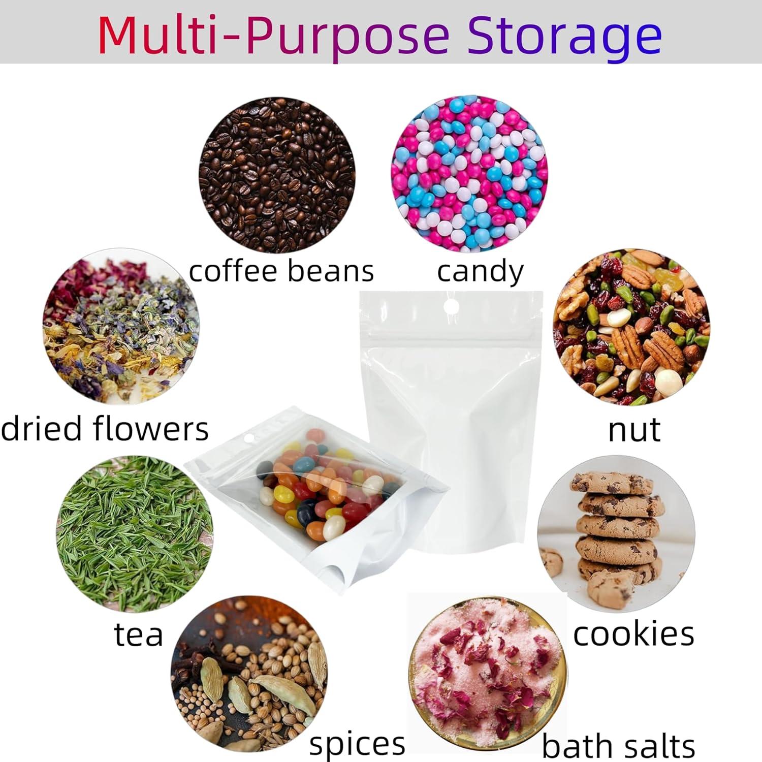 Bolsas Mylar PABCK 50 Pcs 10x15 cm Reutilizables con Cierre