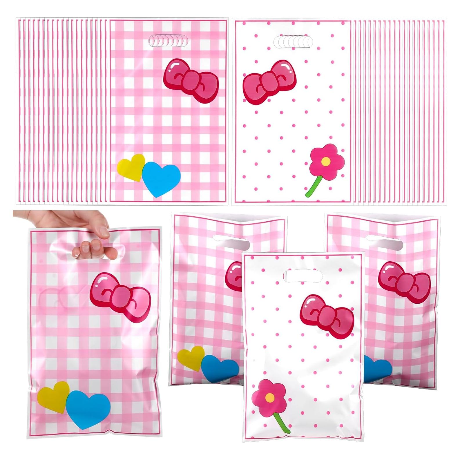 Bolsas de Fiesta de Gato Rosa YBEATY 100 Piezas Reutilizables