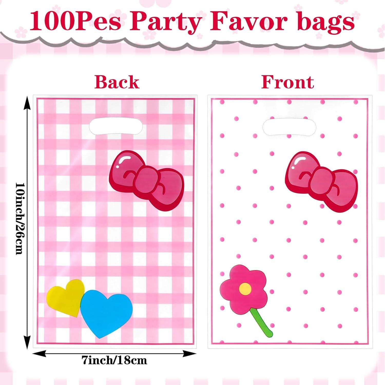 Bolsas de Fiesta de Gato Rosa YBEATY 100 Piezas Reutilizables