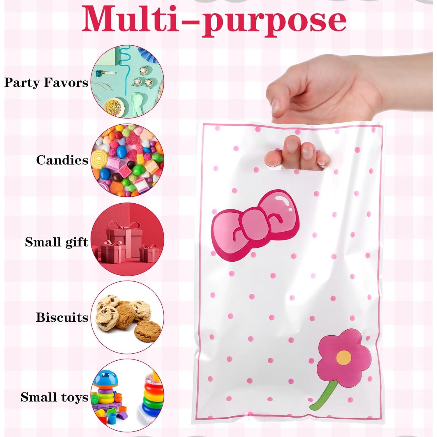 Bolsas de Fiesta de Gato Rosa YBEATY 100 Piezas Reutilizables