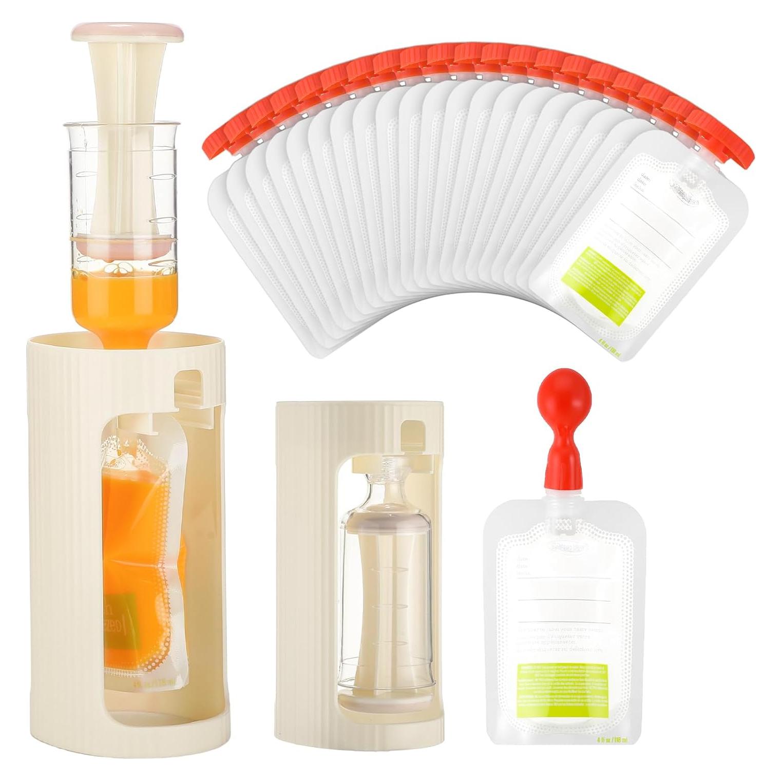 Estación de Squeeze para Comida de Bebés - 50 Bolsas Refill