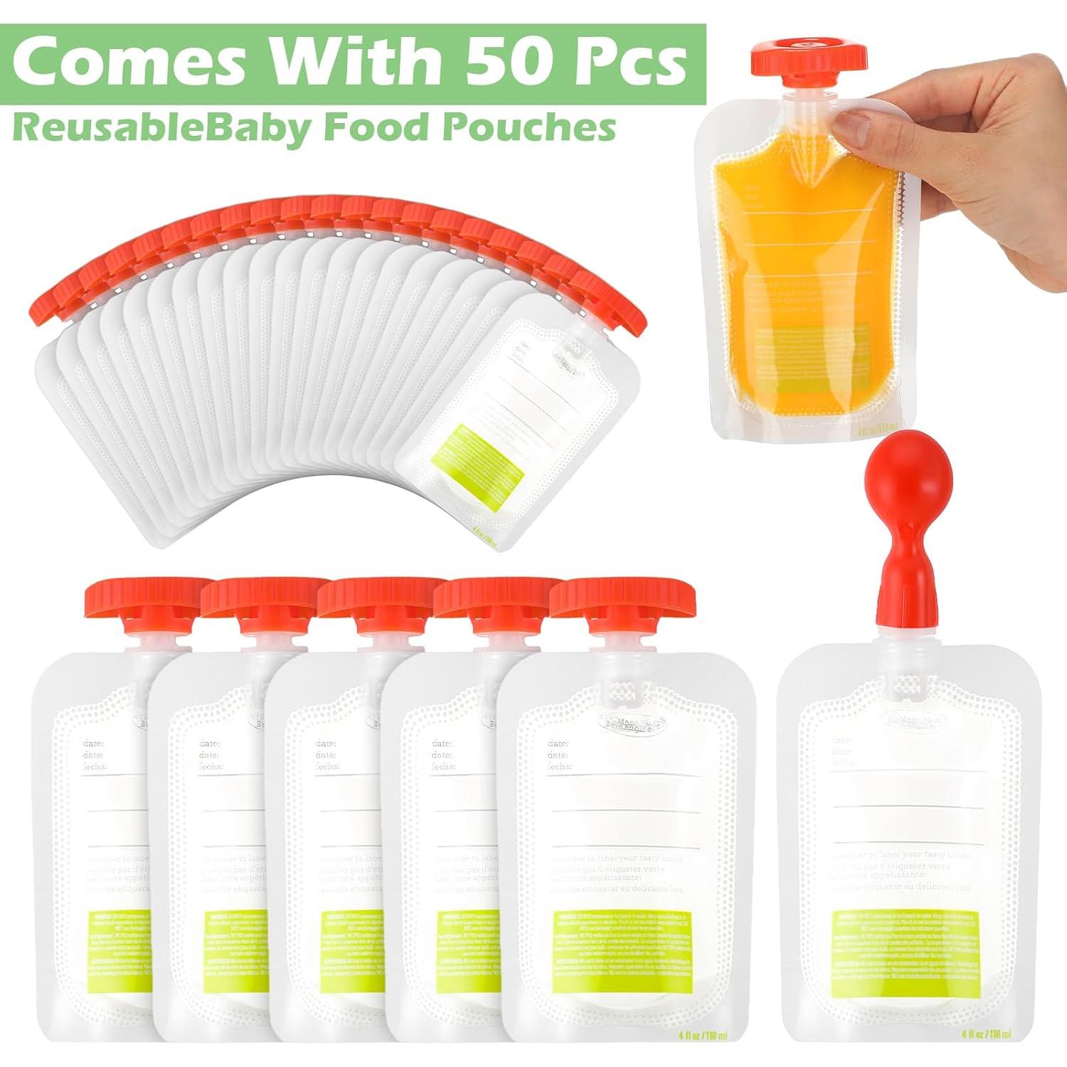 Estación de Squeeze para Comida de Bebés - 50 Bolsas Refill