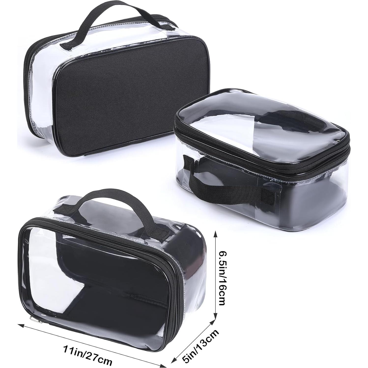 Bolsa de Viaje Transparente Grande JH001718 - PVC Negro TSA