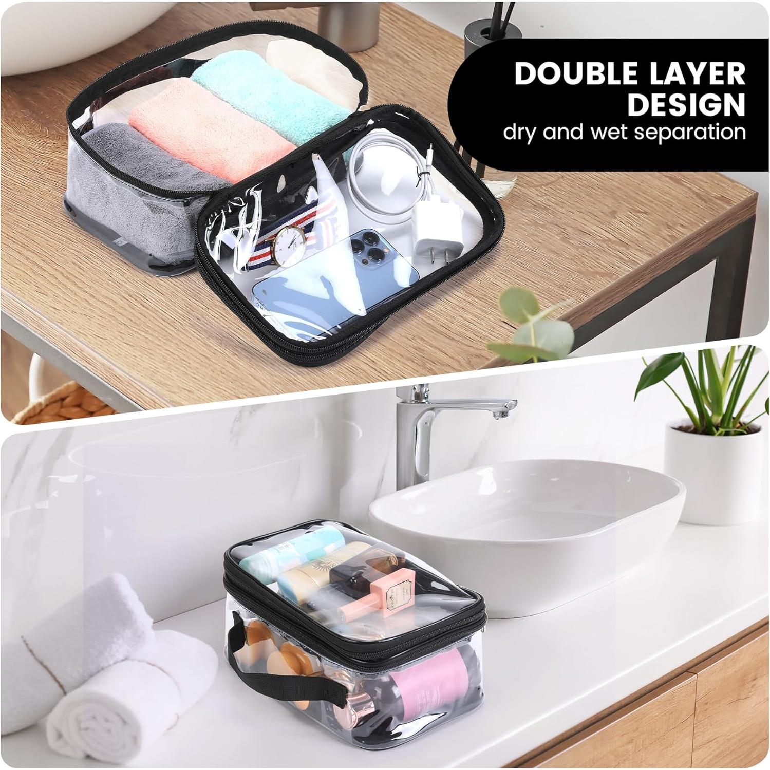 Bolsa de Viaje Transparente Grande JH001718 - PVC Negro TSA