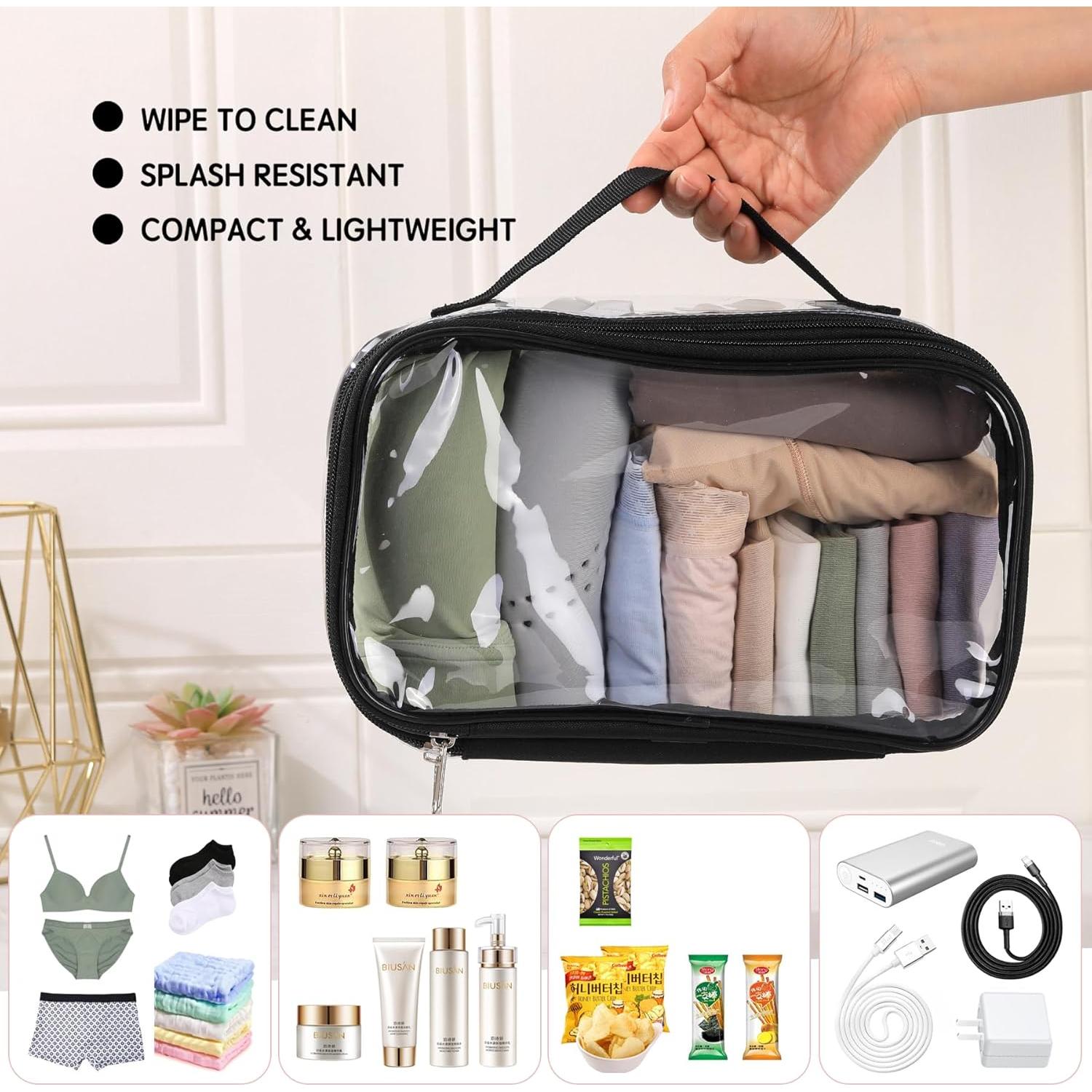 Bolsa de Viaje Transparente Grande JH001718 - PVC Negro TSA