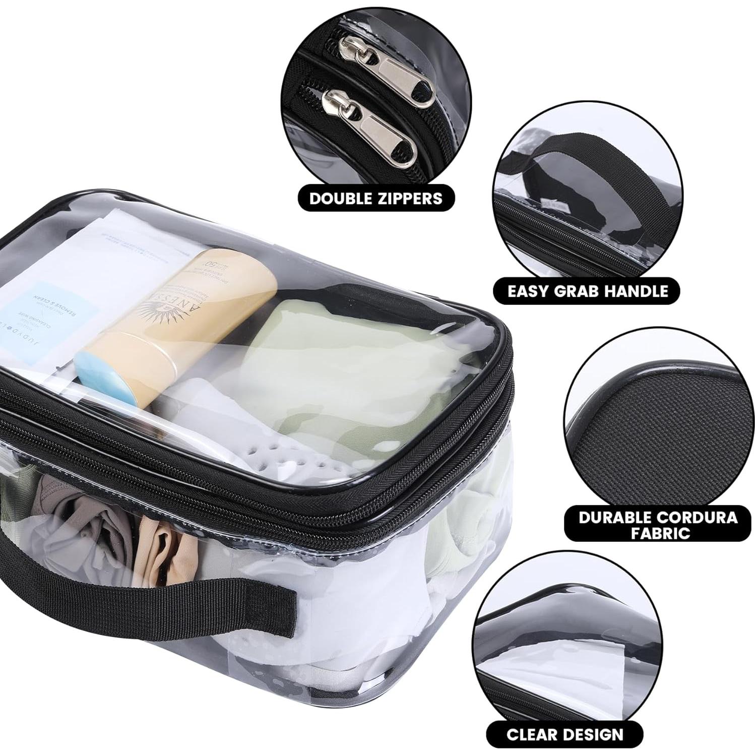 Bolsa de Viaje Transparente Grande JH001718 - PVC Negro TSA