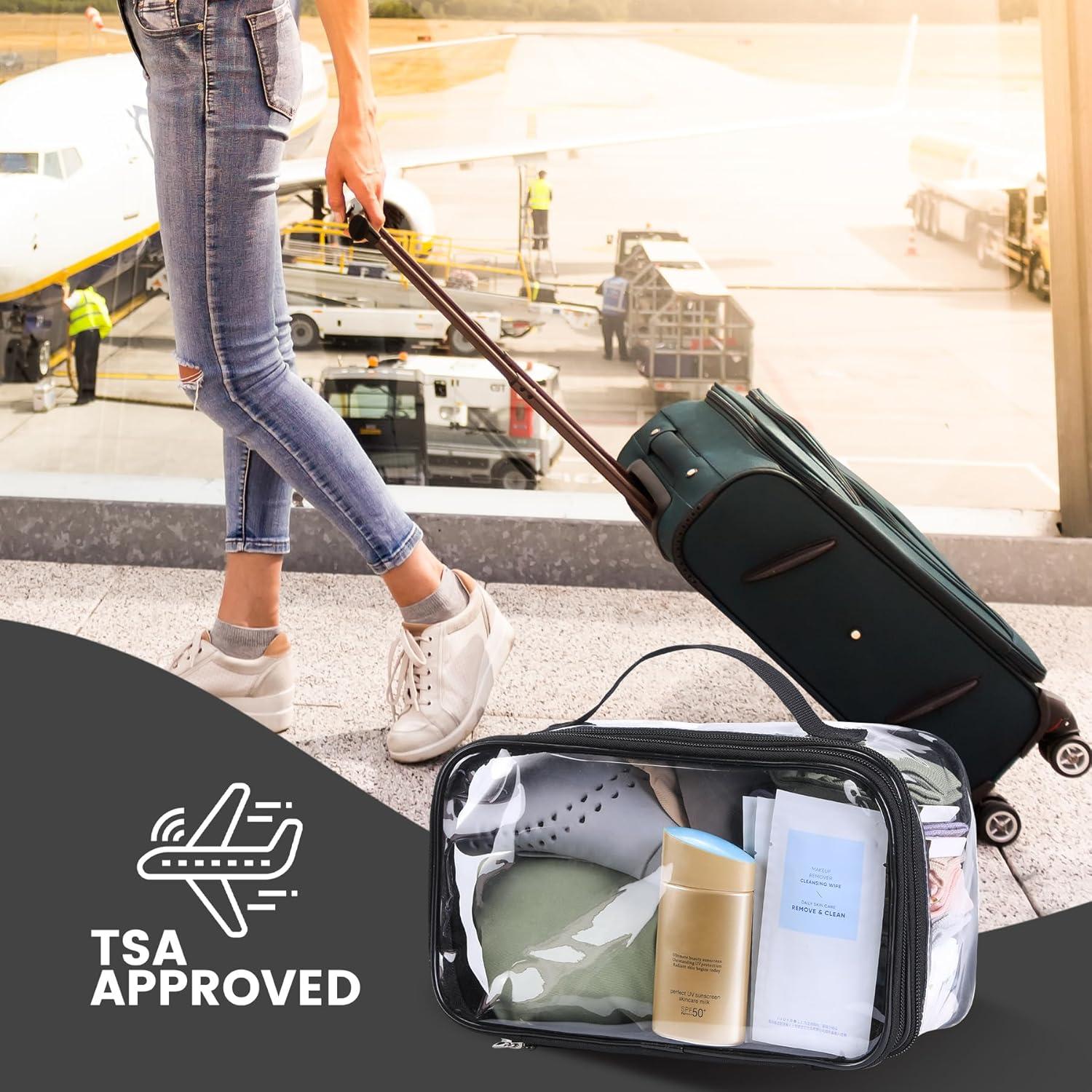 Bolsa de Viaje Transparente Grande JH001718 - PVC Negro TSA