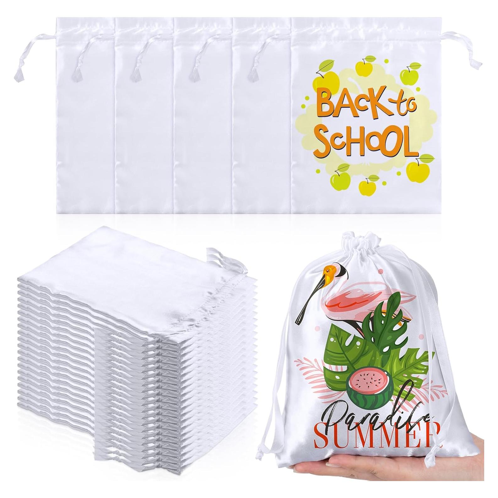 24 Bolsas de Cuerda de Sublimación Cosblank 13x18 cm Blancas