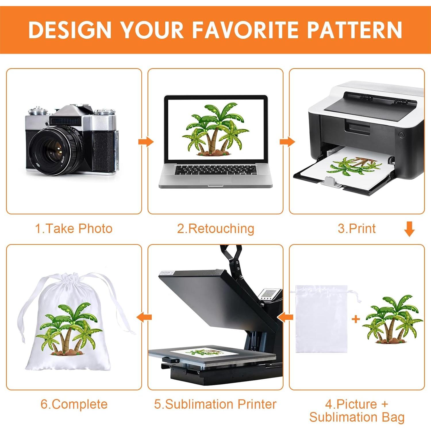 24 Bolsas de Cuerda de Sublimación Cosblank 13x18 cm Blancas