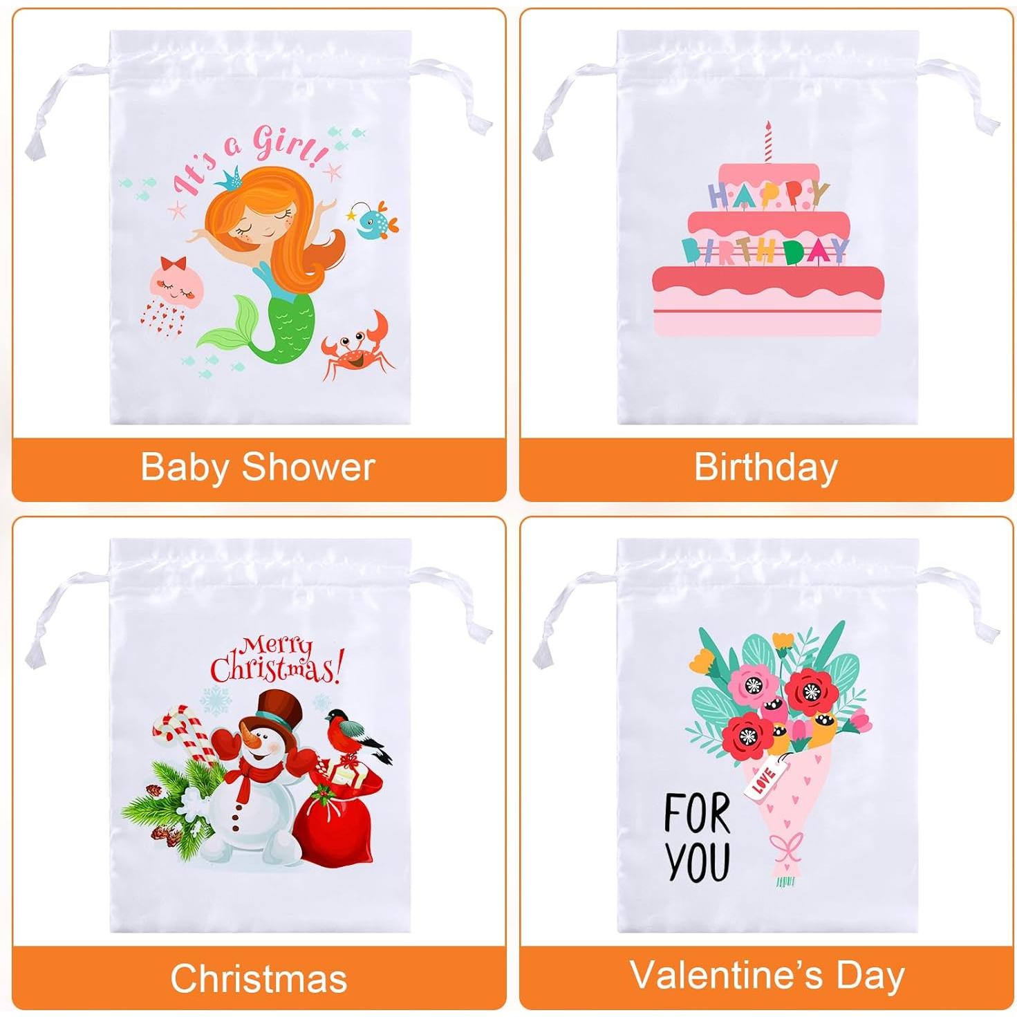 24 Bolsas de Cuerda de Sublimación Cosblank 13x18 cm Blancas