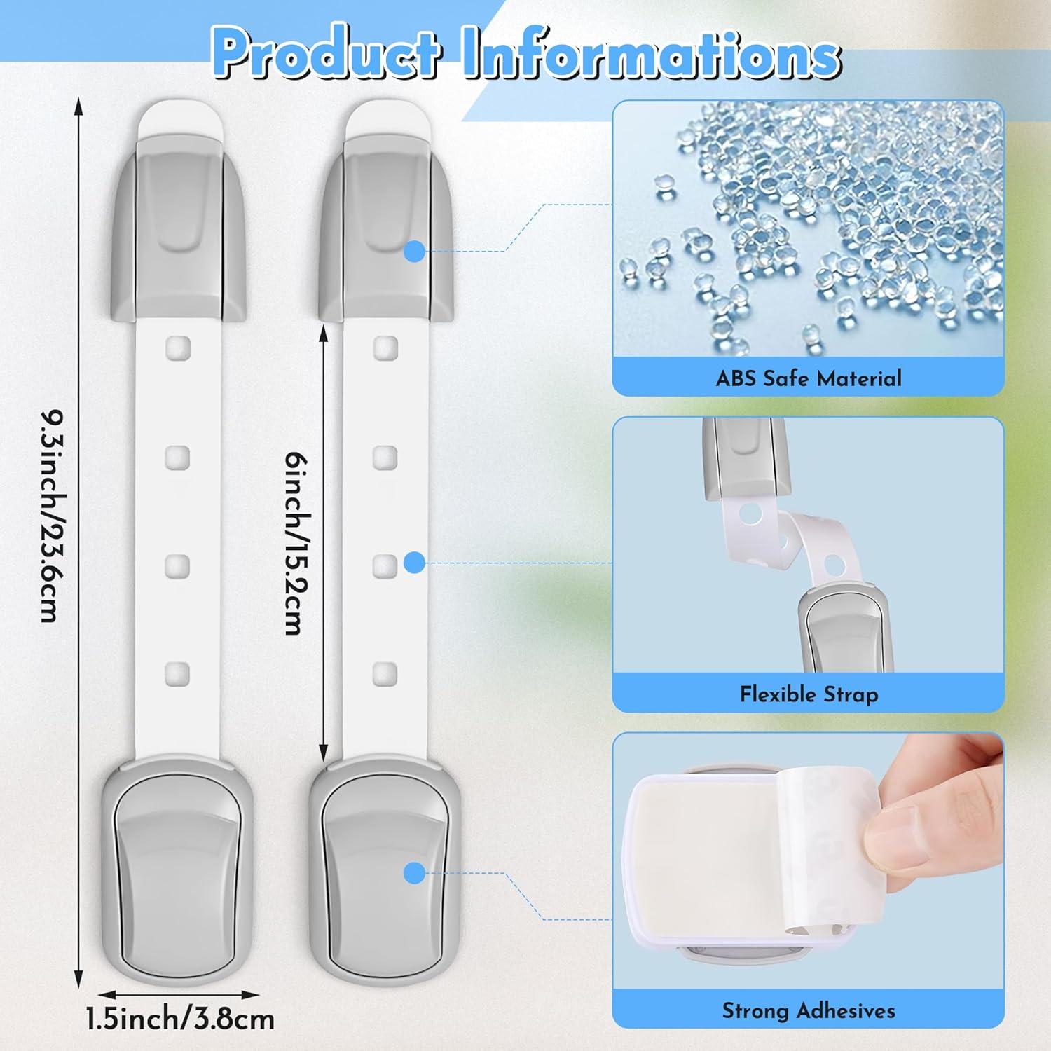 Cerraduras a Prueba de Niños 3M Gris - Pestillos Ajustables