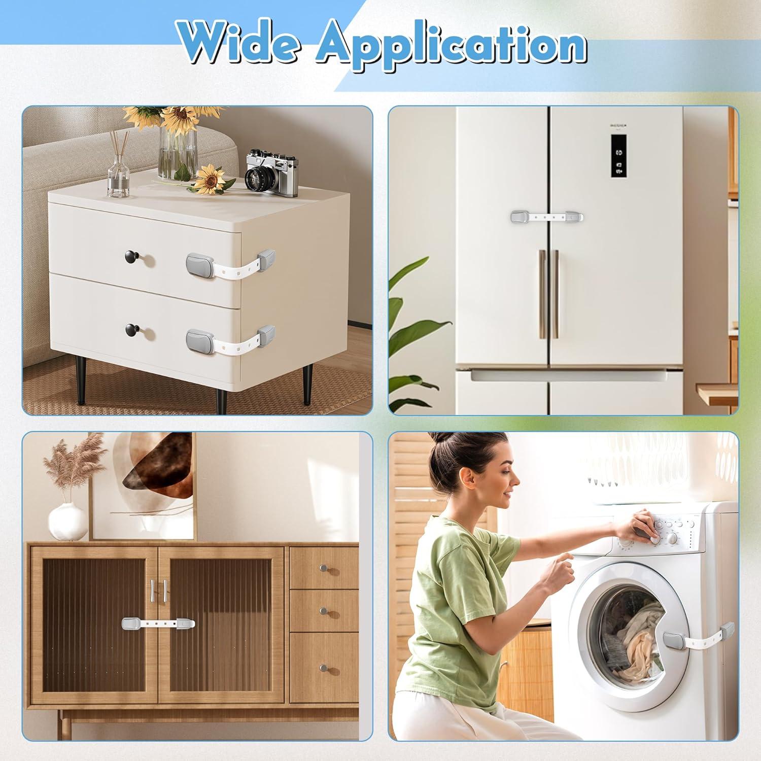 Cerraduras a Prueba de Niños 3M Gris - Pestillos Ajustables