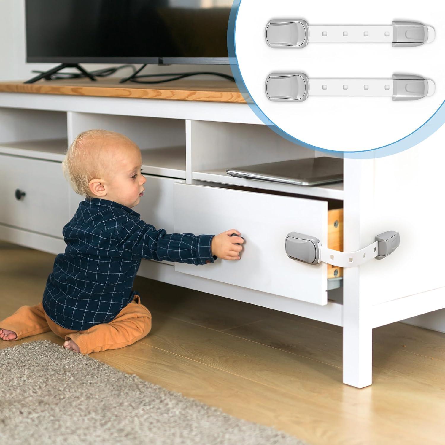 Cerraduras a Prueba de Niños 3M Gris - Pestillos Ajustables