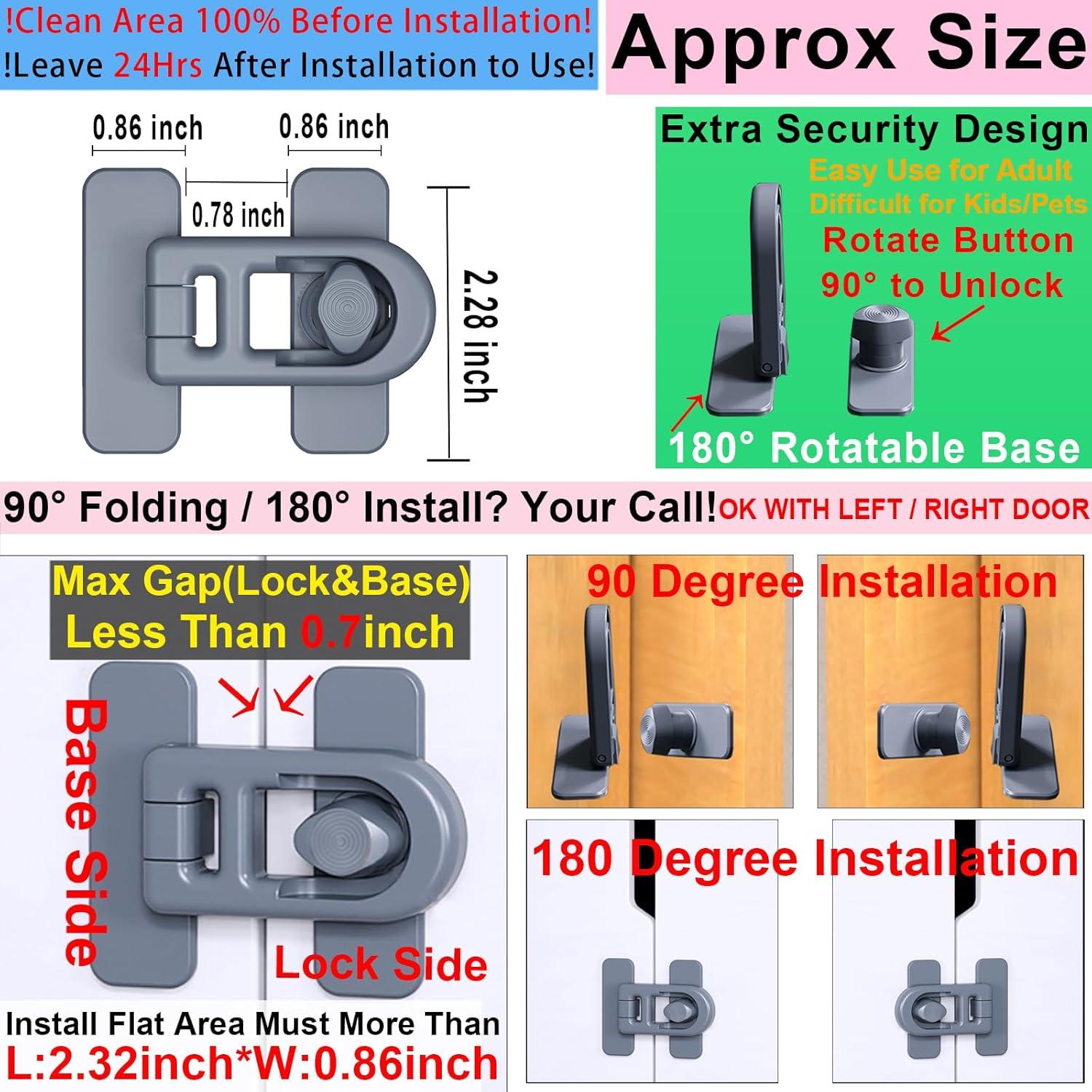 Cerradura de Refrigerador a Prueba de Bebés Gris - Seguridad para Muebles