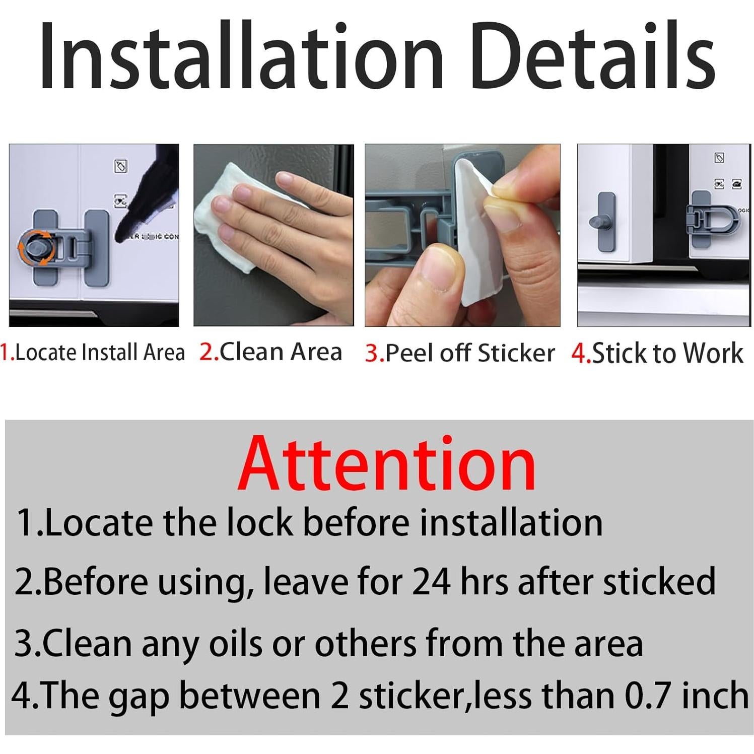 Cerradura de Refrigerador a Prueba de Bebés Gris - Seguridad para Muebles