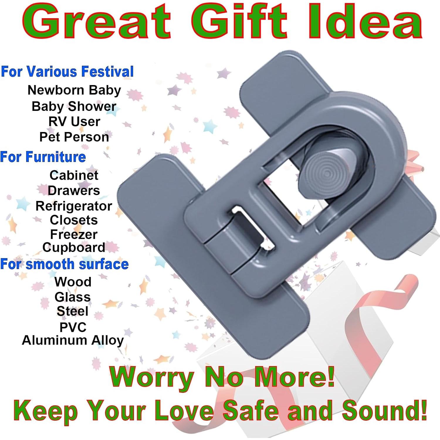 Cerradura de Refrigerador a Prueba de Bebés Gris - Seguridad para Muebles