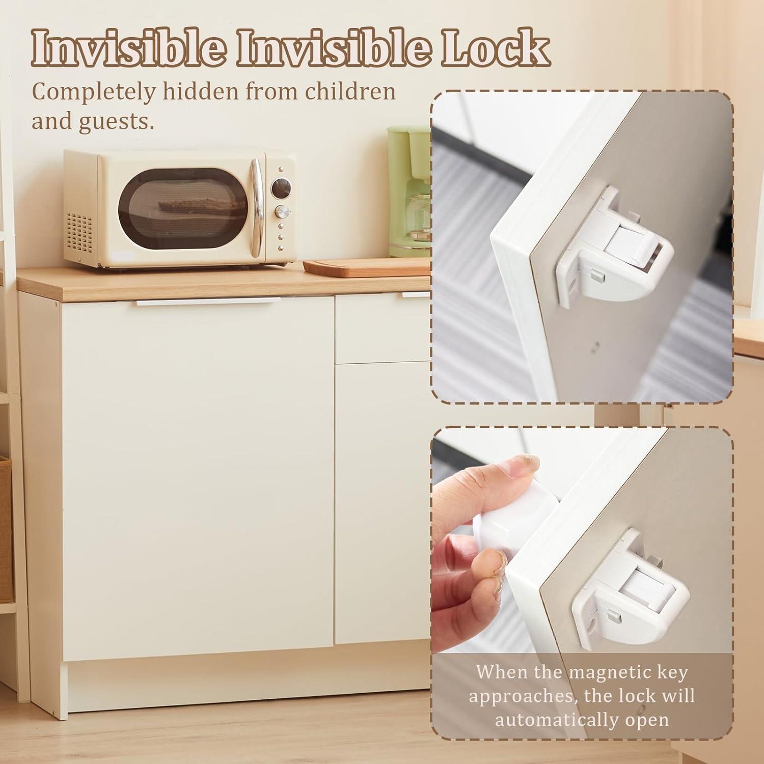 Cerraduras Magnéticas para Gabinetes CUXFLS 24 Piezas Seguridad Bebés