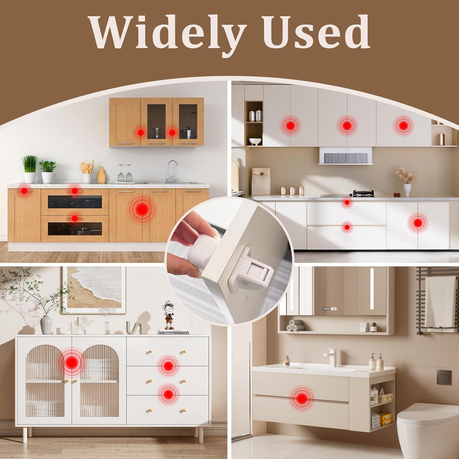 Cerraduras Magnéticas para Gabinetes CUXFLS 24 Piezas Seguridad Bebés