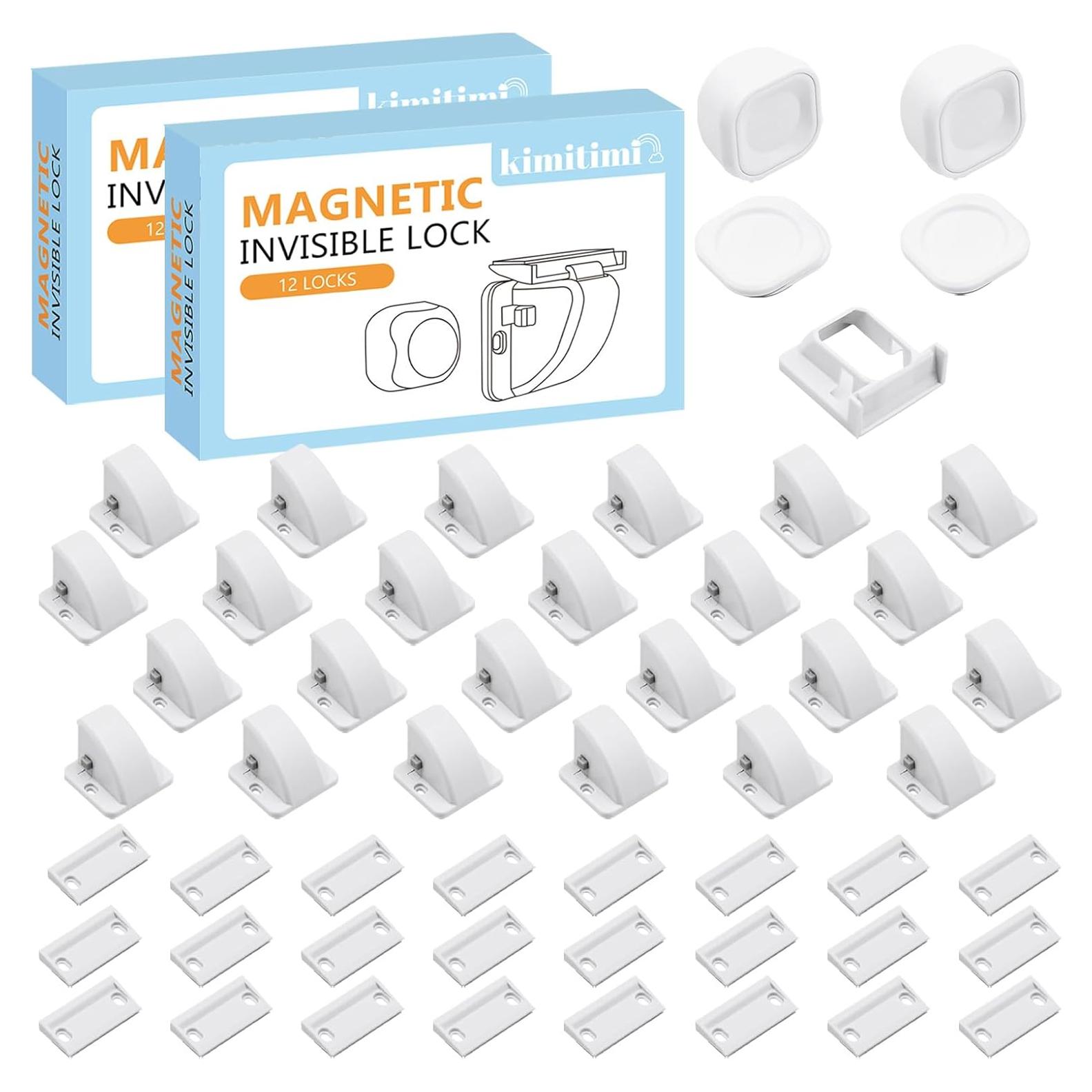 Cerraduras Magnéticas Kimitimi para Gabinetes - Paquete de 24