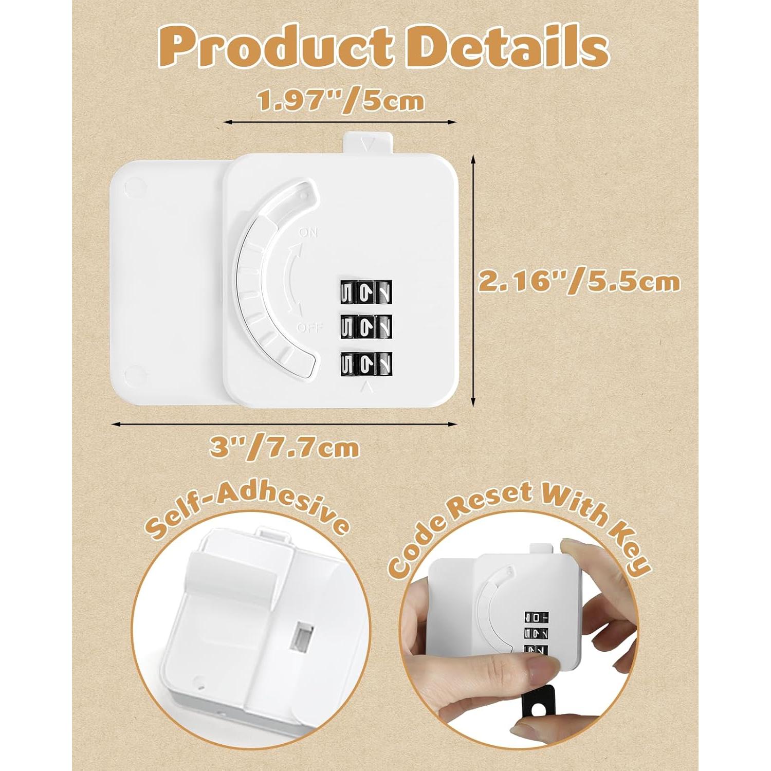 Cerraduras de Seguridad para Niños Maveek - 2 Pack Blanco