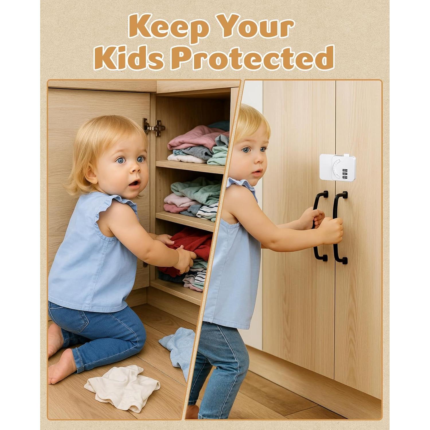 Cerraduras de Seguridad para Niños Maveek - 2 Pack Blanco